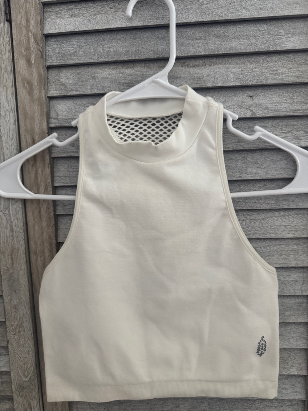 Free People Cream High-Neck Cropped Tank Size XS/S